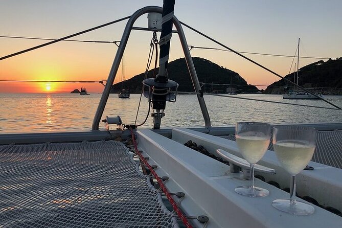 Day trip on a sailing catamaran in Sardinia - Stop 1: Golfo di Olbia and the Lighthouse Pass at La Isola Bocca