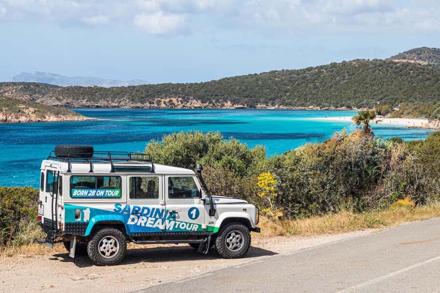 From Cagliari: 4x4 Mountains & Beaches of Chia area - Chia and the south coast, packed into 8 hours