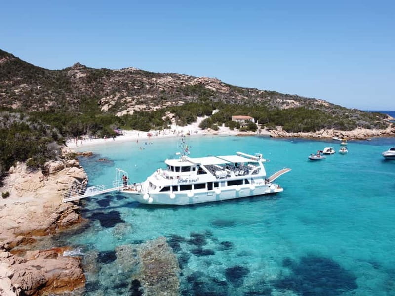 From Palau: 4 stops boat tour to La Maddalena archipelago - Budelli Island and Spiaggia Rosa: the pink-sand photo stop vs real water time