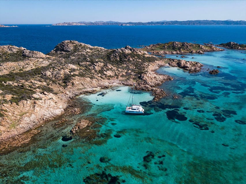 From Palau: La Maddalena Archipelago Catamaran Tour w/ Lunch - La Maddalena National Park by Sea: How the Captain Picks Your Coves