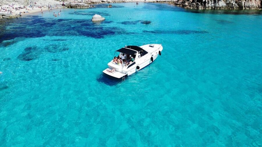 From Palau: Speedboat tour in La Maddalena Archipelago - Lunch on board: Sardinian land-and-sea food with Andrea and Francesco