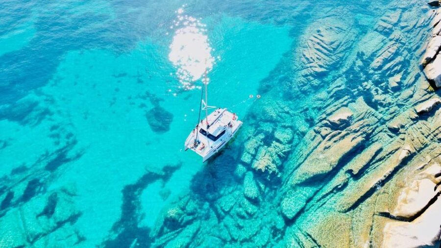 Stintino: Catamaran excursion in the Gulf of Asinara - Isola Piana sail-by and the run to La Pelosa